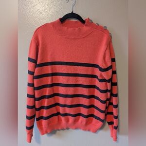 Kirundo sweater in size XL Parisian striped pattern in orange and black